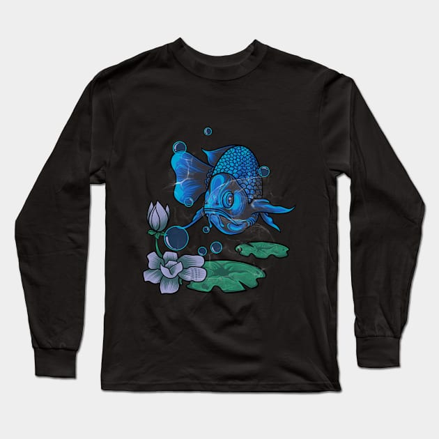 Blue fish Long Sleeve T-Shirt by Bayuktx